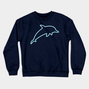 80's Gift 80s Retro Neon Sign Dolphin Crewneck Sweatshirt